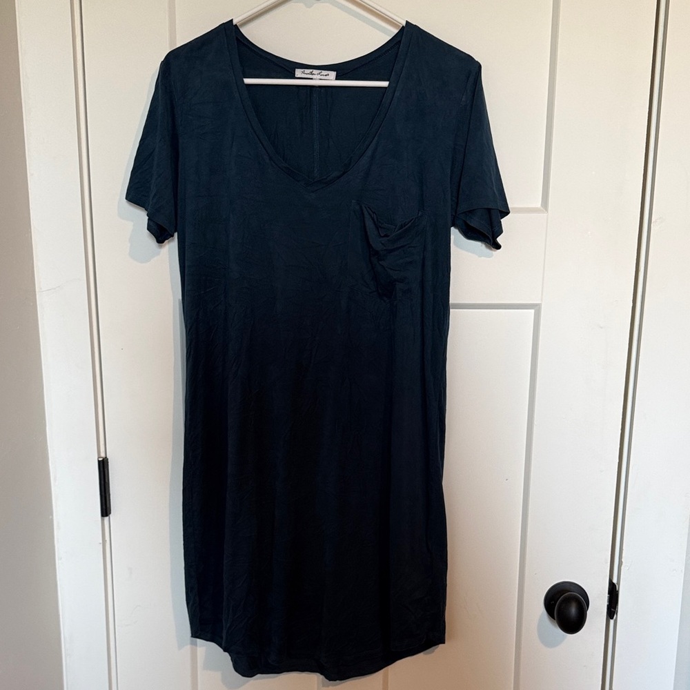 Another Love V Neck Short Sleeve Tee Dress with pocket